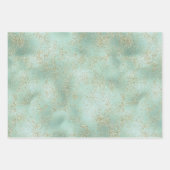 Mint Gold Glitter Glitz Inpakpapier Vel (Voorkant 3)