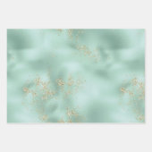 Mint Gold Glitter Glitz Inpakpapier Vel (Voorkant 2)