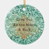 Mint Gold Glitter Kerstboom Keramisch Ornament (Voorkant)