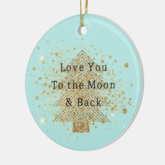 Mint Gold Glitter Kerstboom Liefde Keramisch Ornament (Links)