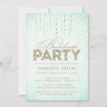 Mint & Gold Glitter Kijk Bachelorette Party