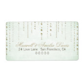 Mint & Gold Glitter Look Bruiloft Adresetiketten Etiket (Voorkant)
