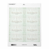 Mint & Gold Glitter Look Bruiloft Adresetiketten Etiket (Full Sheet)