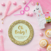 Mint Gold Glitter Oh Baby Bord (Feest)
