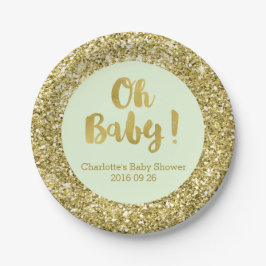 Mint Gold Glitter Oh Baby Bord
