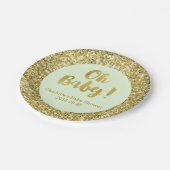Mint Gold Glitter Oh Baby Bord (Gekanteld)