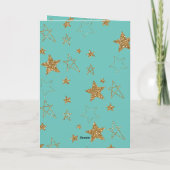 Mint Gold Glitter Sterren Kerstboom Kaart (Achterkant)