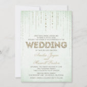 Mint & Gold Glitter Watch Wedding Kaart (Voorkant)