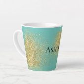 Mint Gold Glitzy Glitter Latte Mok (Linkerhoek)