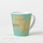 Mint Gold Glitzy Glitter Latte Mok (Rechterhoek)