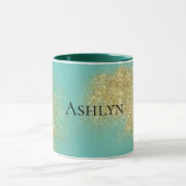 Mint Gold Glitzy Glitter Mok (Midden)