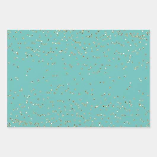  Mint Gold Kerstboom Glitz Inpakpapier Vel (Voorkant 3)
