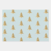 Mint Gold kerstboomstripes   Inpakpapier Vel (Voorkant)