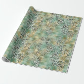Mint Gold Leopard Print Cadeaupapier (Uitgerold)
