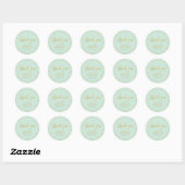 Mint & Gold | Modern Birthday Favor Dank u Ronde Sticker (Vel)