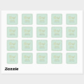 Mint & Gold | Modern Cheers Adult Birthday Favor Vierkante Sticker (Vel)