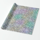 Mint Gold Paarse Glitter Cadeaupapier (Uitgerold)