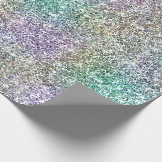 Mint Gold Paarse Glitter Cadeaupapier (Hoek)