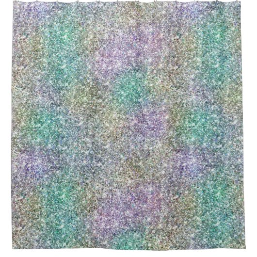 Mint Gold Paarse Glitter Douchegordijn (Voorkant)