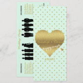 Mint Gold Polka Dot Wedding Ceremony Programma Kaa Programmakaart (Voorkant / Achterkant)