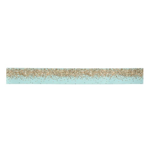 Mint Gold Sparkle Glitter Satijnen Lint (Voorkant)