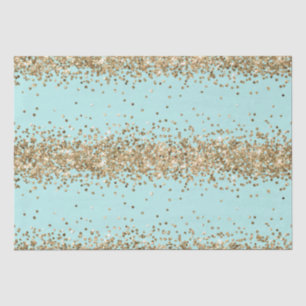 Mint Gold Sparkle Glitter Tissuepapier