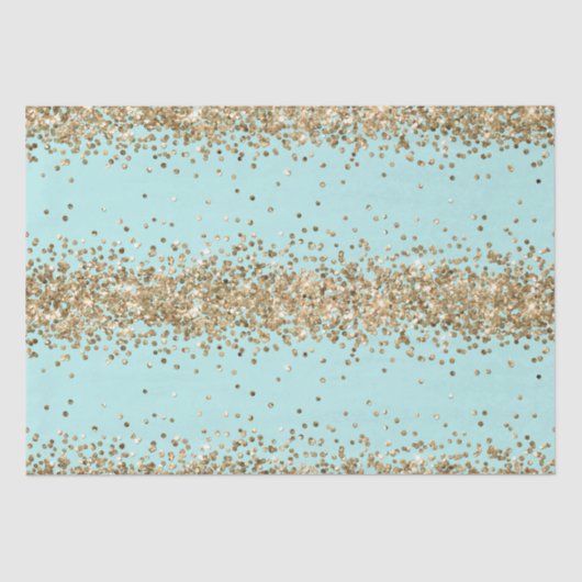 Mint Gold Sparkle Glitter Tissuepapier (Voorkant)