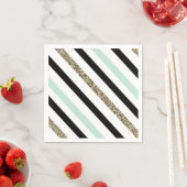 Mint Gold Striped Napkin Servet (Insitu)