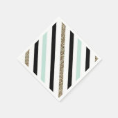 Mint Gold Striped Napkin Servet (Hoek)