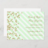 Mint Gold Stripes Elopement Aankondiging Briefkaar (Voorkant / Achterkant)