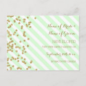 Mint Gold Stripes Elopement Aankondiging Briefkaar (Voorkant)