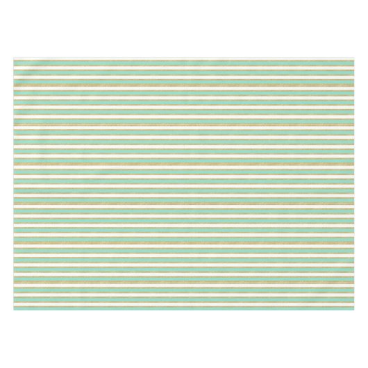 Mint Gold Stripes Modern Tafelkleed (Voorkant (Horizontaal))