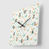 Mint Gold Tribal Aztec Arrows patroonklok Vierkante Klok (Hoek)