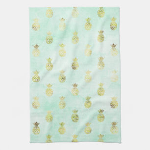 Mint Gold Tropische anananassen Theedoek