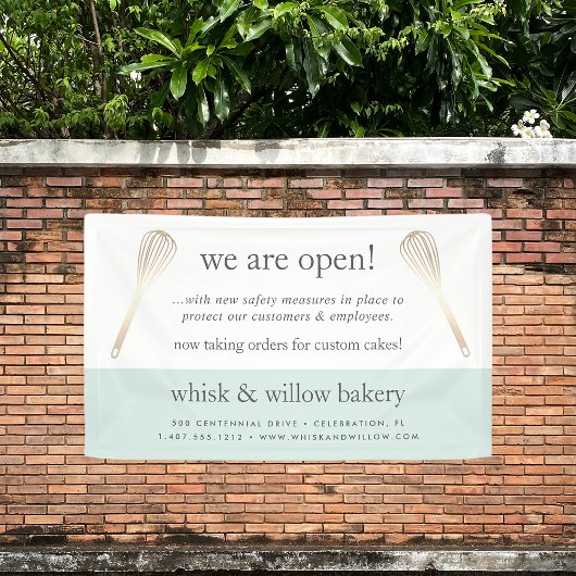 Mint & Gold Whisk Bakery Business ReOpening Spandoek