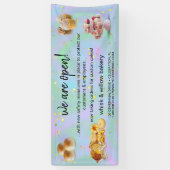 Mint & Gold Whisk Bakkerij Business Heropening bla Spandoek (Verticaal)