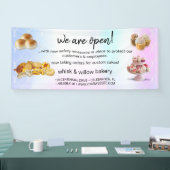 Mint & Gold Whisk Bakkerij Business Heropening gri Spandoek (Beurs)