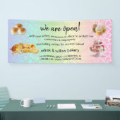 Mint & Gold Whisk Bakkerij Business Heropening gri Spandoek (Beurs)