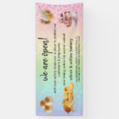 Mint & Gold Whisk Bakkerij Business Heropening gri Spandoek (Verticaal)