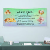 Mint & Gold Whisk Bakkerij Business Heropening gro Spandoek (Beurs)