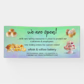 Mint & Gold Whisk Bakkerij Business Heropening gro Spandoek (Horizontaal)