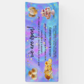 Mint & Gold Whisk Bakkerij Business Heropening paa Spandoek (Verticaal)