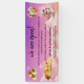 Mint & Gold Whisk Bakkerij Business Heropening paa Spandoek (Verticaal)