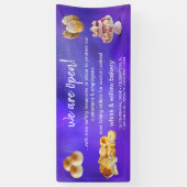 Mint & Gold Whisk Bakkerij Business Heropening Paa Spandoek (Verticaal)