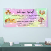 Mint & Gold Whisk Bakkerij Business Heropening roz Spandoek (Beurs)