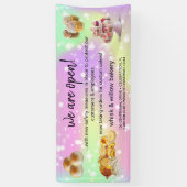 Mint & Gold Whisk Bakkerij Business Heropening roz Spandoek (Verticaal)