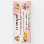 Mint & Gold Whisk Bakkerij Business Heropening roz Spandoek (Verticaal)