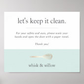 Mint & Gold Whisk-bakkerij Handwas Poster (Voorkant)