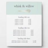 Mint & Gold Whisk | Bakkermenu of Prijslijst Fotoplaat (Voorkant)