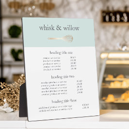 Mint & Gold Whisk | Bakkermenu of Prijslijst Fotoplaat